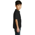 thumbnail image 4 of Gildan DryBlend Youth Jersey Polo shirt, Collared T-Shirt Solid Print Unisex Polo Shirt (Black M), 4 of 5