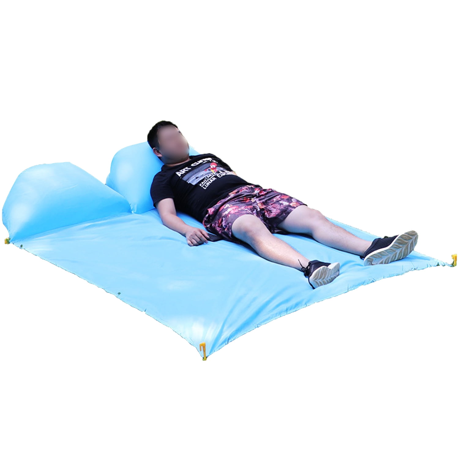 Foldable Picnic Blanket Beach Blanket with Inflatable Pillow Headrest