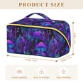 thumbnail image 4 of FORMRS Makeup Bag Travel Cosmetic Organizer for Women Fold Flat Zipper Pouch with Handle, Purple Mushrooms Pattern, 4 of 8