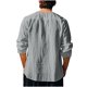 thumbnail image 5 of Blusas y camisas de manga larga con cuello redondo para hombre, informales, de color liso, con hombros descubiertos, rectas, con lazo en el pecho, cuello redondo, manga larga, blusas de licra., 5 of 8