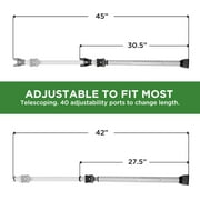 Door Stopper Security Bar with Alarm, 2-in-1 Adjustable Steel Sliding Door Bar, White, 300 lbs of Force, by Guard Dog Security