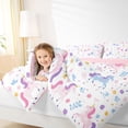thumbnail image 4 of Erosebridal Cute Unicorn 7pcs Bedding Comforter Set，Colorful Flowers Cute Floral Queen Bedding Sets For Kids Girls,Reversible Pink, 4 of 7