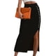 thumbnail image 3 of Falda ajustada, falda midi ajustada dividida Falda midi Falda dividida de punto acanalado Confiabilidad excepcional, 3 of 6