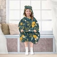thumbnail image 7 of FORMRS Wearable Blanket Hoodie with Sleeves for Kids Cozy Flannel Sweatshirt, Blue Lemons, 7 of 7