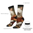 thumbnail image 4 of Rateoe Haystack Meditating Cat for Women Casual Calf Socks - Cute Crew Socks - Thin Soft Above Ankle Socks Size 5-11, 4 of 6