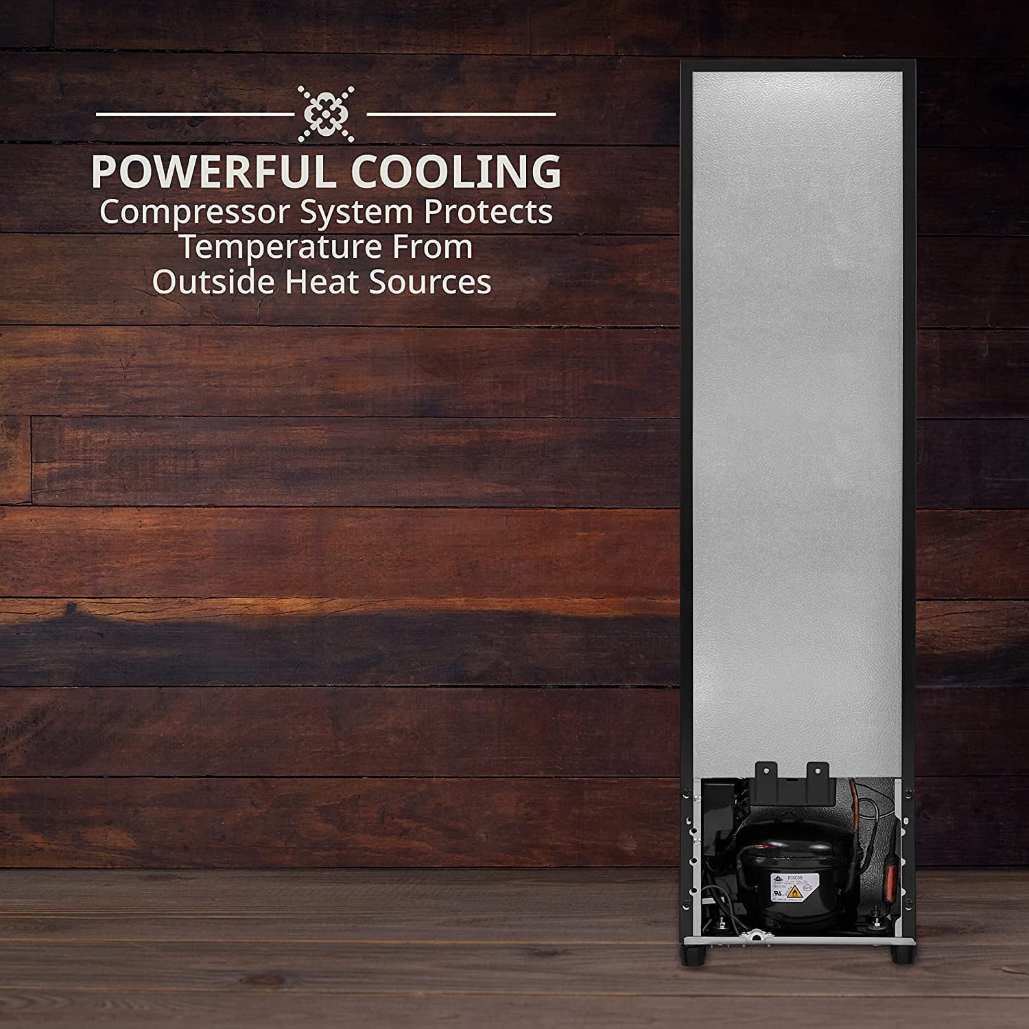 IVATION 18 Bottle Compressor Wine Cooler with Lock, Narrow Black Wine Refrigerator