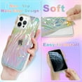 thumbnail image 4 of Designed for iPhone 13 Pro Phone Case Fluorescent Clear Iridescent 3D Pleats Design Full Body Protective Cell Phone Cover for iPhone 13 Pro 6.1 inch for Women Girls-Laser Clear, 4 of 6
