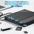 thumbnail image 4 of Unidad Óptica Externa Blu-Ray 5 en 1, Grabadora de DVD/CD, Lector de BD con Puertos USB, Lector de Tarjetas SD/TF para Ordenador Portátil y de Escritorio., 4 of 8