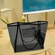 thumbnail image 1 of Bolso de playa de malla, elegante bolso de hombro para mujer, ideal para ir a compra, vacaciones o piscinas. Negro, 1 of 7