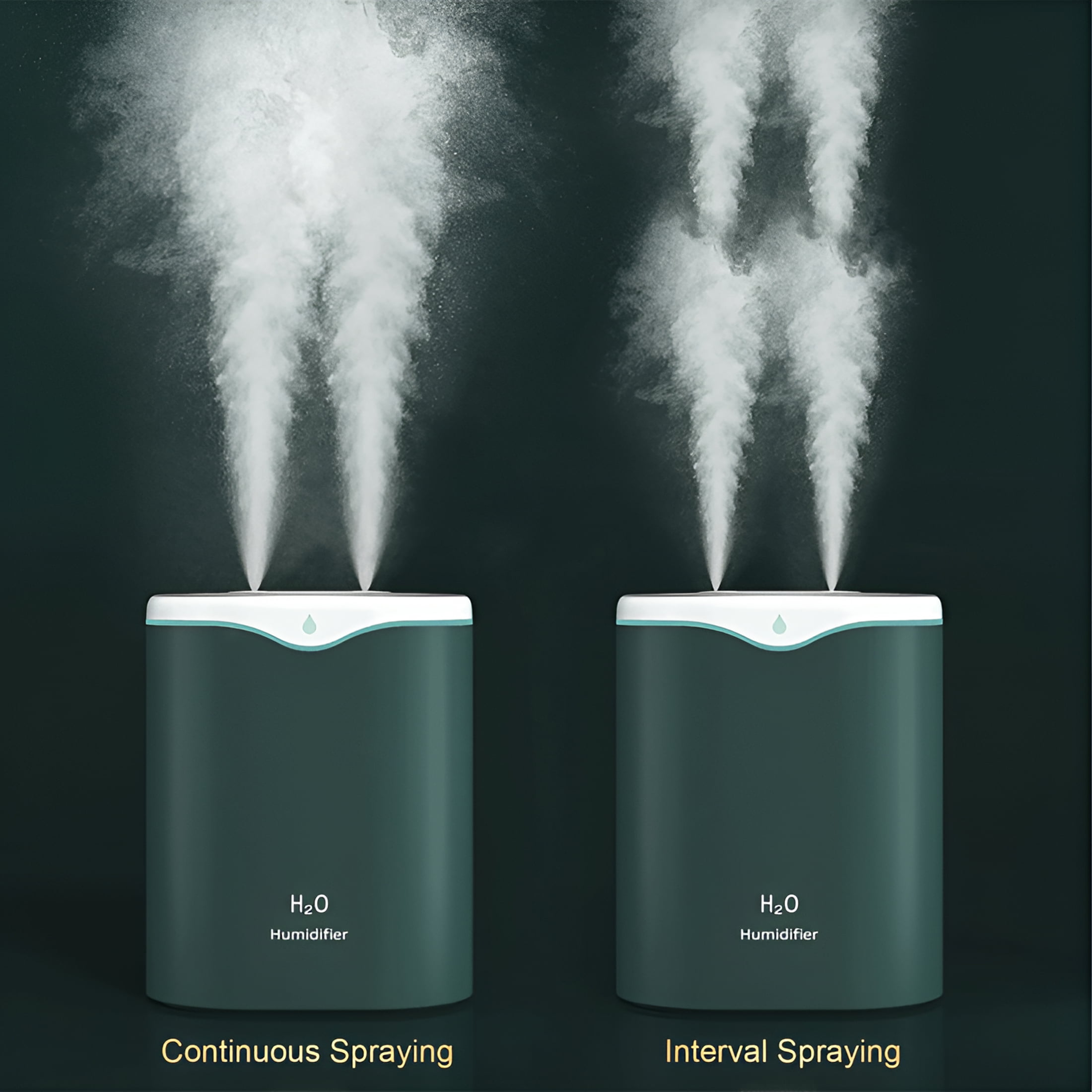 HIBIBUD 2026 New 2L Double Spray Humidifiers with Led Light Cool Mist Auto Shut-Off Humidifier Portable Desk Humidifiers for Bedroom Home Baby Room