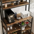 thumbnail image 6 of Bakers Rack with Power Outlet, Coffee Bar with Wire Drawer, Microwave Stand, Kitchen Buffet Table with Large Storage, 6-Tier Kitchen Storage Rack with Hutch for Dining, Living Room, 6 of 14