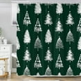 thumbnail image 5 of Green Christmas Tree Shower Curtain, Winter Xmas Pine Trees New Year Holiday Bathroom Curtains Decor, Waterproof Fabric Shower Curtains with Hooks 36"W x 72"L (Pack of 1), 5 of 6