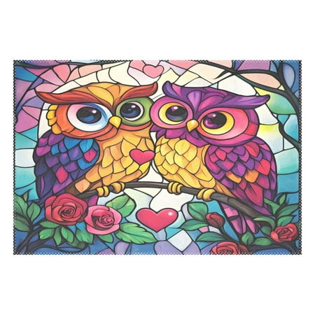 

Ryvnso 1 Piece Placemats Ethnic Owls Dining Mats Heat-Resistant Non-Slip Washable Table Mat