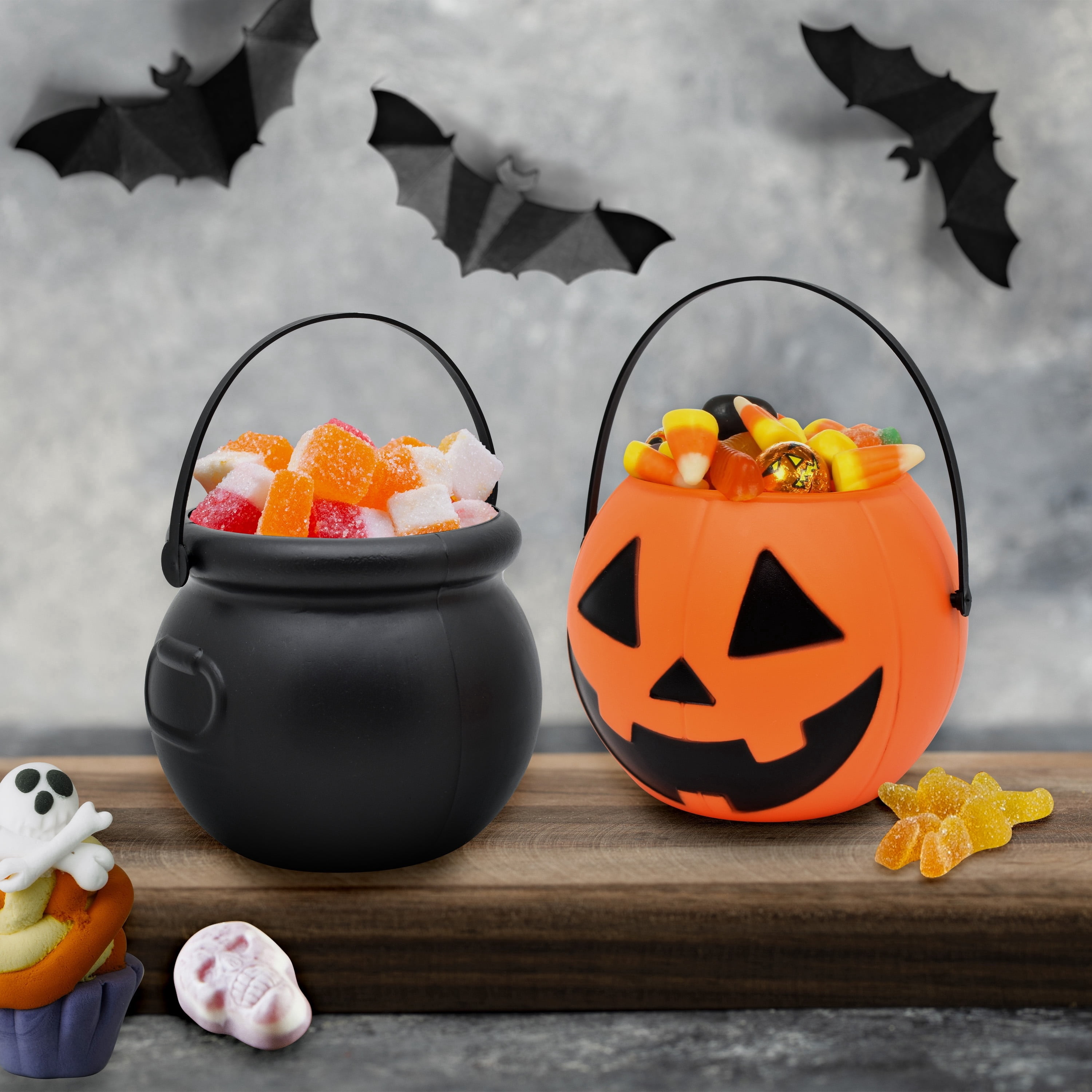 Mini Jack-o'-Lantern Trick-or-Treat Pail, Orange, 3.6", Halloween by Way To Celebrate