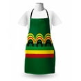 thumbnail image 3 of Jamaican Apron, Jamaican Reggae Culture Inspired Minimal Head Shapes with Hats Country Flag, Unisex Kitchen Bib with Adjustable Neck for Cooking Gardening, Adult Size, Green Multicolor, by Ambesonne, 3 of 4