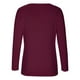 thumbnail image 4 of Blusa de manga larga con cuello en V informal y cómoda para mujer Pompotops  FGAJ16045, 4 of 8