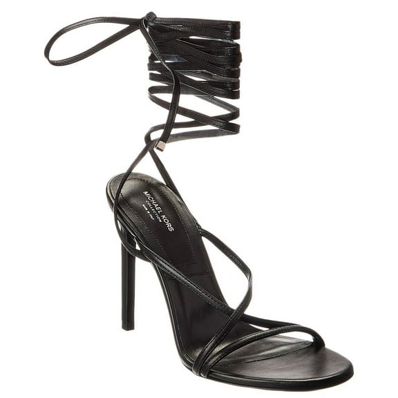 Michael Kors Collection Dahlia Runway Leather Sandal, 39.5, Black