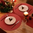 thumbnail image 3 of 15 Inches Round Braided Placemats Set of 4, Washable Heat Resistant Cotton Polyester Circle Place Mats for Dining Table, Hot Pads for Kitchen, Trivets for Hot Dishes, Pots and Pans (Red,4), 3 of 6
