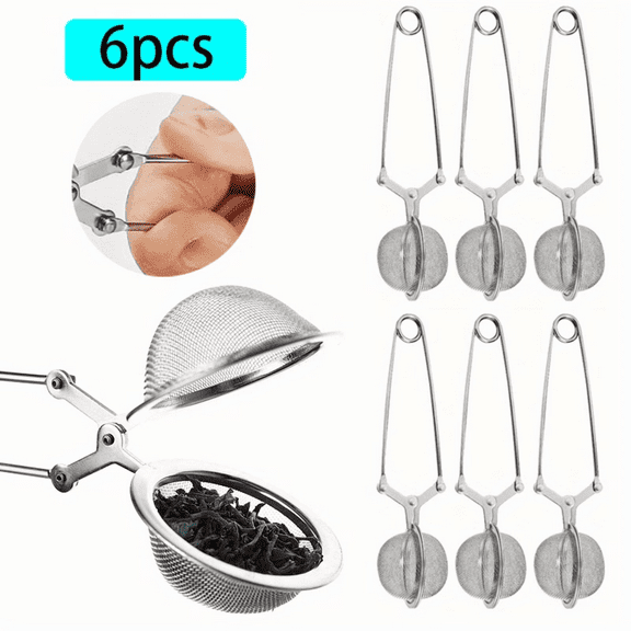 6-Pack Tea Strainers for Loose Tea, Fine Mesh Stainless Steel Tea Infuser Balls with Handle