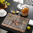 thumbnail image 3 of Vintage Texas Star Brown Placemats Set of 12, Black Plaid Berry Farmhouse Placemats for Dining Table, Place Mats for Kitchen Tabletop, Waterproof Wipeable Dining Table Mats Set, 3 of 9
