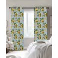 thumbnail image 4 of Lemon Flower Blackout Curtains for Bedroom Living Room Darkening Curtains 63 Inches Long Summer Spring Country Green Watercolor Window Curtain 2 Panels Set Window Treatment Grommet Drapes 52"x63", 4 of 9