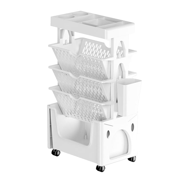 Estantería Móvil Con Ruedas, Carrito De Almacenamiento, Carrito Rodante De 3 Niveles, Carrito De Libros Móvil Para Cocina, Baño, Dormitorio, Oficina