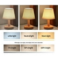 thumbnail image 2 of xgfhyjeh Solid Wood Small Table Lamp for Bedroom Contemporary Bedside Side End Led Table Lamp Modern Natural Fabric Nightstand Light Home Office Room Indoor Decor Decoration,Linen, 2 of 6
