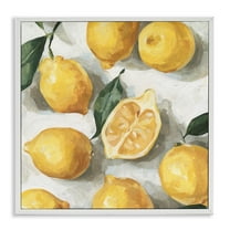 Stupell Industries Citrus Lemons Over White Food & Beverage Painting White Framed Art Print Wall Art, 17 x 17