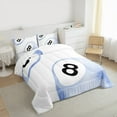 thumbnail image 3 of Feelyou Cartoon Billiards Print Queen Comforter Set, Watercolor Blue Ball Bedding Sets, Teens Boys Girls Kids Reversible Bedding Comforter Set, Super Cozy Room Decor, 3-Piece, 3 of 8