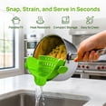 thumbnail image 5 of Snap N' Strain Clip On Strainer for Pots and Pans - Collapsible Silicone Pasta Strainer and Kitchen Gadget for Cooking - Easy to Use, Heat Resistant and Space Saving Colander - Green, 5 of 8