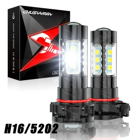 For 2014 2015 GMC Sierra 1500 5202 H16 LED Fog Light Bulbs Kit 2x 6000K Super Bright White Upgrade Kit