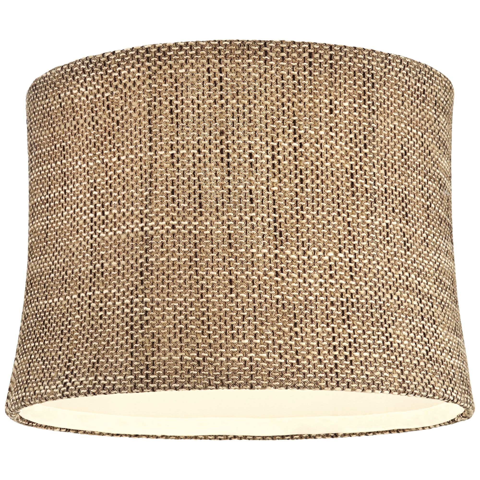 Springcrest Dortmund Charcoal Medium Drum Lamp Shade 13" Top x 14" Bottom x 10" High (Spider) Replacement with Harp and Finial
