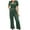 Green, variant on jsaierl Elegant Jumpsuit for Women Ladies Printed Summer Short Sleeves V-Neck Loose Long Rompers Jumpsuit