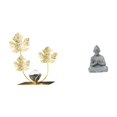 thumbnail image 1 of Estatua de hojas, estantería, escultura de hojas, figura de Buda mono, adorno en miniatura coleccionable budista, decoración moderna para el hogar, co, 1 of 8