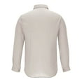 thumbnail image 4 of pstuiky camisetas de manga larga para hombre, Camisa de lino con botones y solapa de manga larga para hombre camisetas de hombre l, 4 of 6