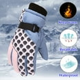 thumbnail image 4 of Dyfzdhu Winter Outdoor Boys Girls Snow Skating Snowboarding Windproof Warm Gloves Perfect For 5 To 9 Years Old Kids Light Blue, 4 of 5
