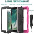thumbnail image 4 of For iPad 6th/5th Generation Case 9.7 inch 2018/2017, 360 Rotating Shockproof Cover with Stand, Screen Protector, Shoulder Strap, Rose, 4 of 7