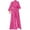 Hot Pink, variant on IROINNID Long Sleeve Round Neckline Jumpsuit For Women Full-Length Fashion Flared Sleeve Jumpsuit Ladies Jumpsuit