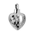 thumbnail image 2 of para cenizas de mascotas conmemorativa de cremación de corazón de ángel de acero inoxidable plateado Zulema La cremación, 2 of 6