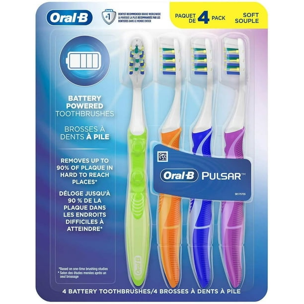 OralB Pulsar Vibrating Bristles, Battery Powered Toothbrushes, Removes Upto 90 of Plaque in