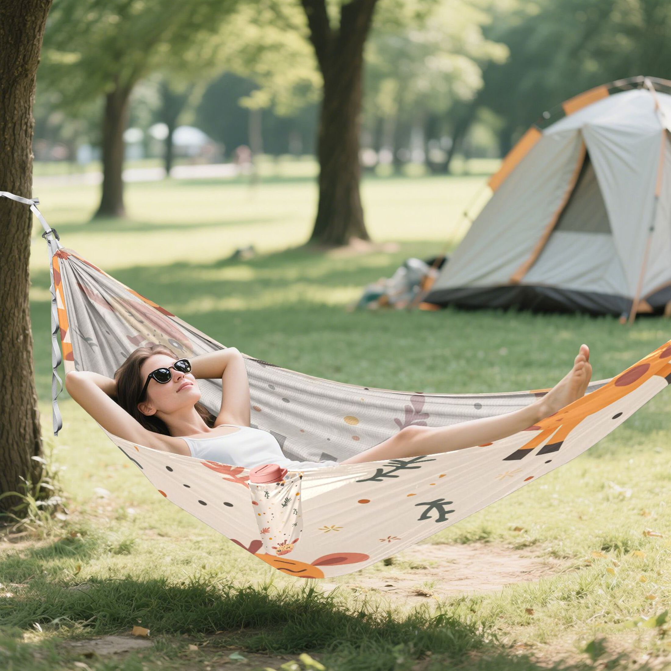 Hammock Camping Hammock Nylon Portable Hammock Travel Camping Hammock Smiling Deer