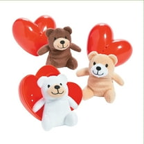 Valentine Plush Bear In Container - Party Favors - 12 Pieces