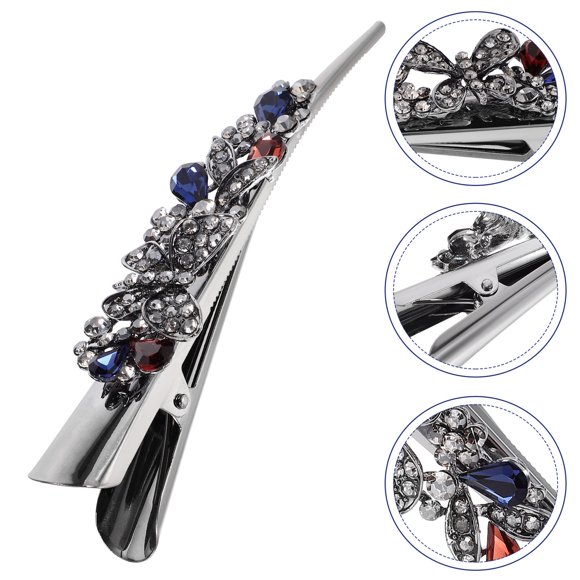 OULII Hair Barrettes for Women Daily Wearing with Rhinestone Butterfly Hair Clip 1Set