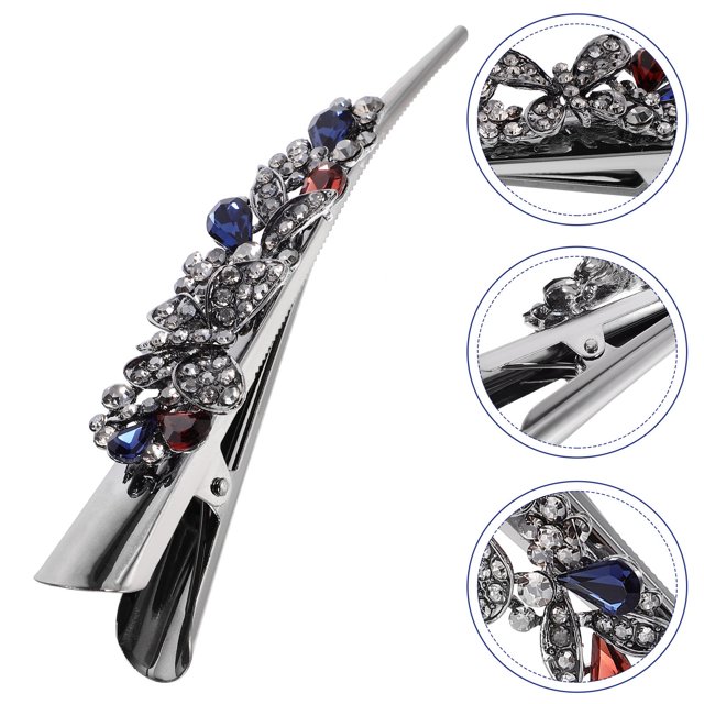 OULII Hair Barrettes for Women Daily Wearing with Rhinestone Butterfly Hair Clip 1Set