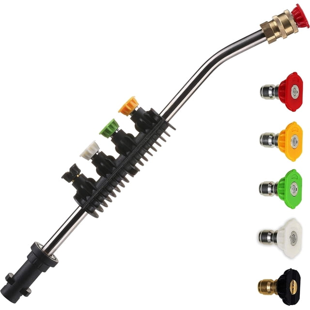 1 Ensemble Rallonge de Tige de Laveuse à Pression de 15 Pouces Embout à 5 Embouts Compatible avec la Laveuse Motorisée de la Série Karcher K