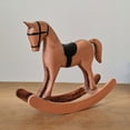 thumbnail image 4 of Handmade Vintage Old Collectible Statue Wooden Rocking Horse Figurines Decorative Ornaments Craft Sculpture for Office & Home Room Desktop Christmas Birthday New Year Gift, 4 of 6