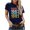 Navy, variant on IROINNID Women's Casual Fashion Leisure T-shirt Round Neck Short Sleeve Printed Going Out Loose Tops