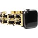 thumbnail image 1 of Cadena dorada de cuero negro dorado, correa de metal de doble hilera para mujer compatible con Apple Watch de 42 mm, 44 mm y 45 mm, iWatch Series 8/7/6/5/4/3/2/1/se sin manchas, 1 of 5