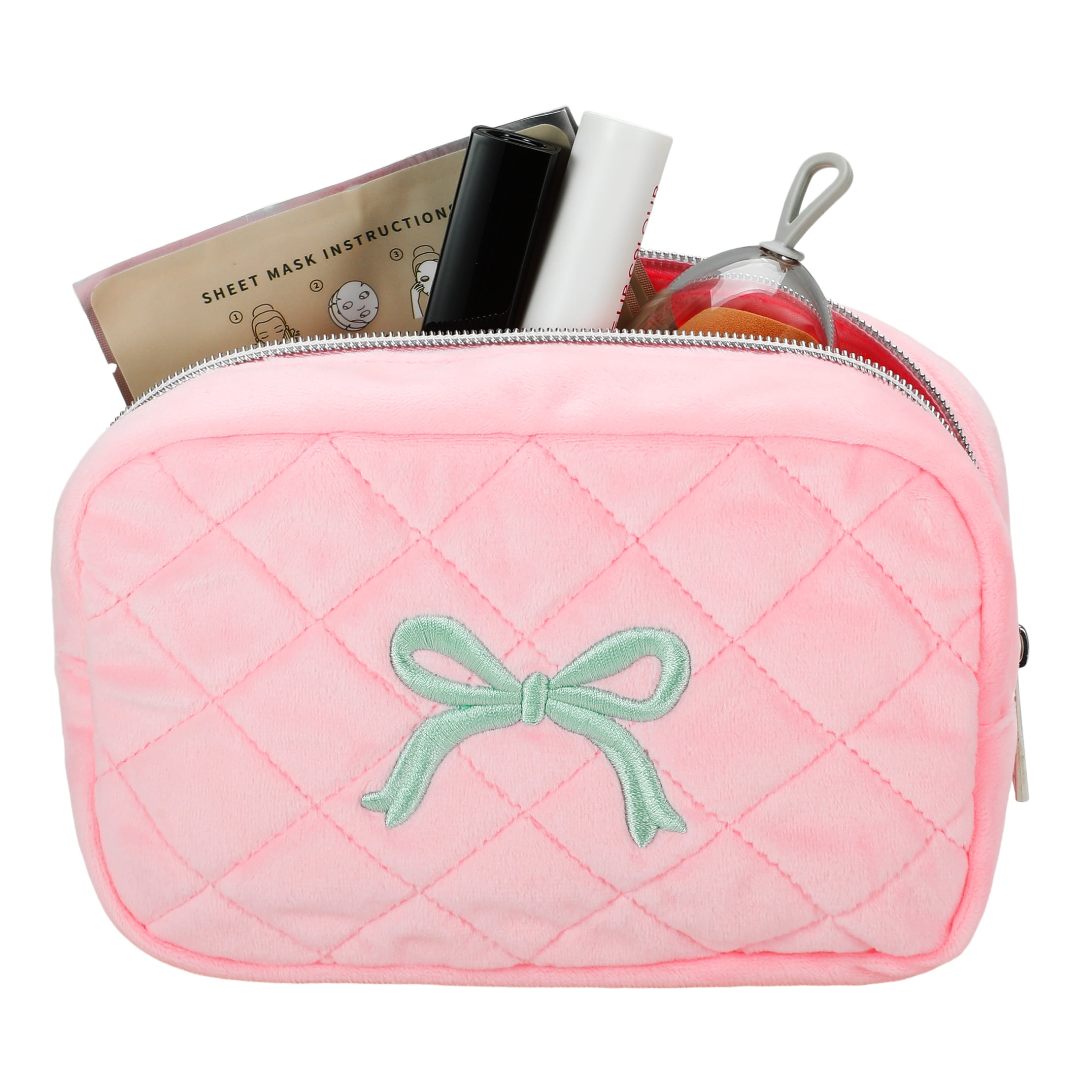 Cosmetic Bag for Travel, Makeup Zipper Pouch for Women, Travel Organizer Bags-Pink