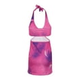 thumbnail image 3 of Qmyliery Women Hanging Neck Dress, Hollow Out Backless Pack Color High Waist Wrapped Skirt, 3 of 8
